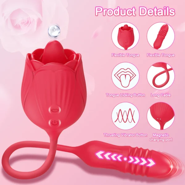Thrusting Rose Toy Dildo